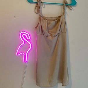 Champagne mini silk dress